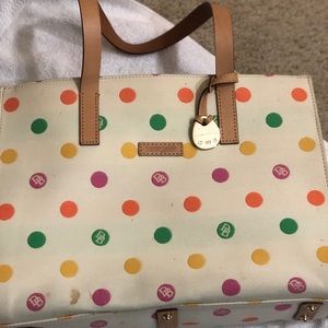Dooney & Bourke polka dot tote purse